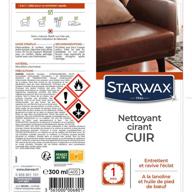 ENTRETIEN CUIR STARWAX AEROSOL 300ML STARWAX - 680 - 2