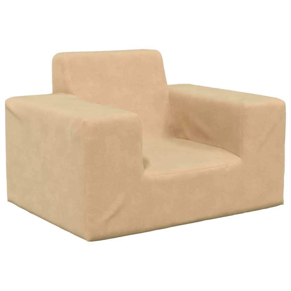 Canapé Enfant Knorrtoys 75034 En Peluche Douce Beige - Pliant Et Léger