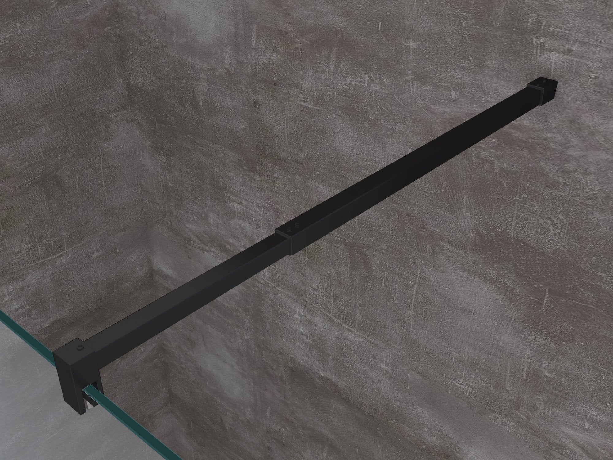 Moderna Parete Doccia Walk-in 8mm con telaio e braccio Nero, Easy-Clean H 200 cm - 118-120 - 3