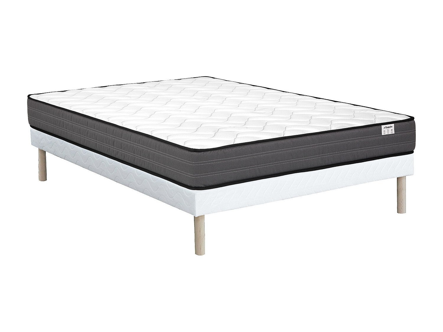 Zestaw 140 x 190 cm stelaż + materac ze sprężynami kieszeniowymi - AMBRACIE marki YSMÉE