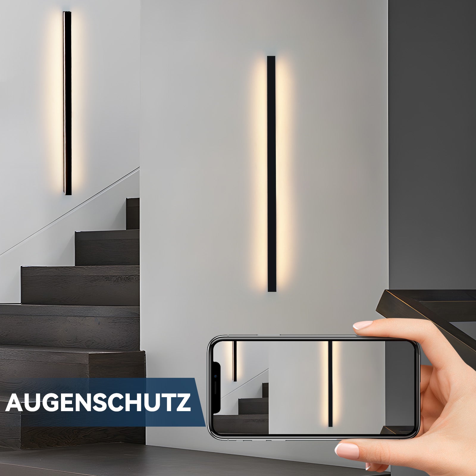 Nettlife Nowoczesny Kinkiet LED 100cm 15W, Ściemniany z Pilotem, Regulacja Barwy Światła (3000K-6500K), Lampa Góra-Dół, Czarny - 4