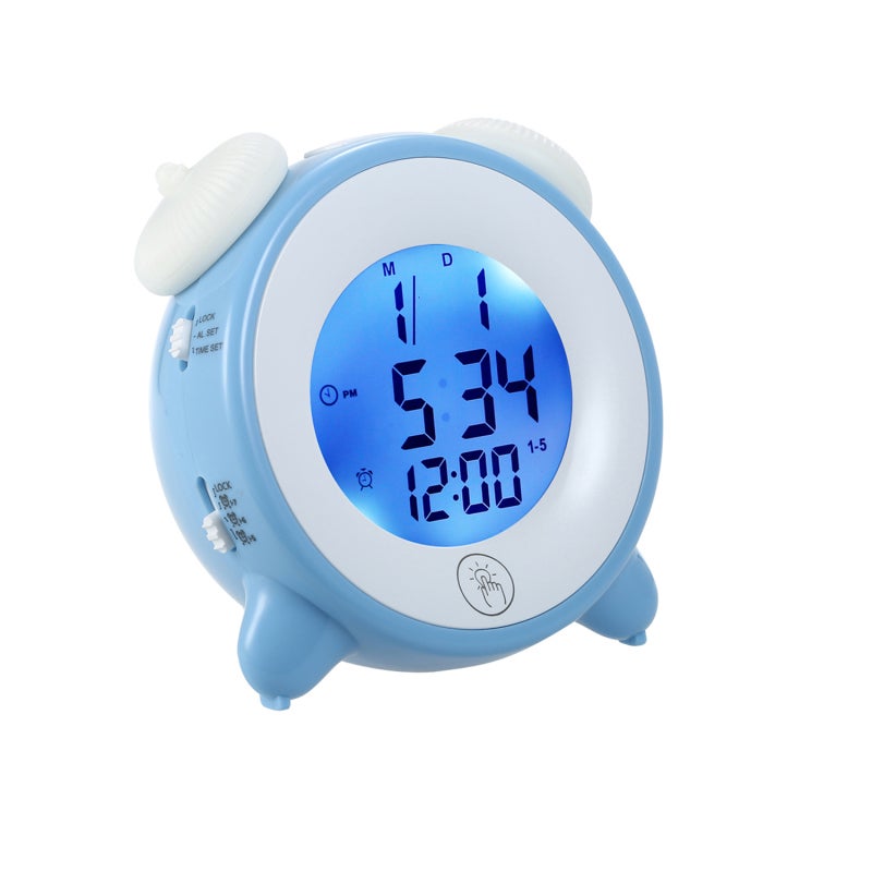 Jisile Réveil Enfant 7 Couleurs LED - Horloge Numérique Avec Veilleuse Pour Chevet Garçons Et Filles