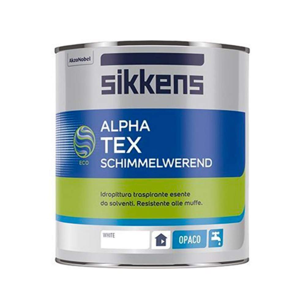 Idropittura Sikkens Alpha Tex Acryl Per Interni - Bianca, Traspirante, 1 Litro