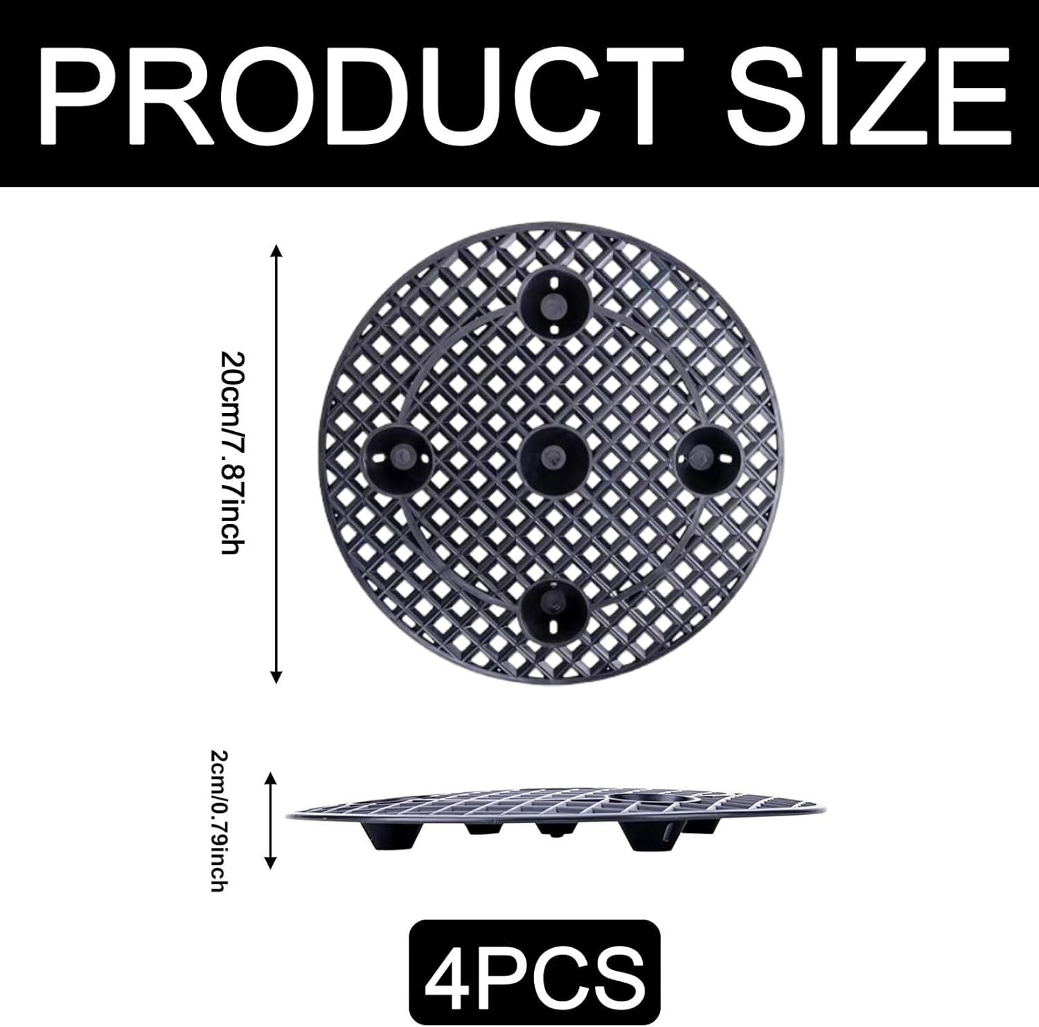Supports Pour Pots De Fleurs UILYNIU – Lot De 2, 20x20x2 Cm, Plastique, Drainage Et Aération Améliorés