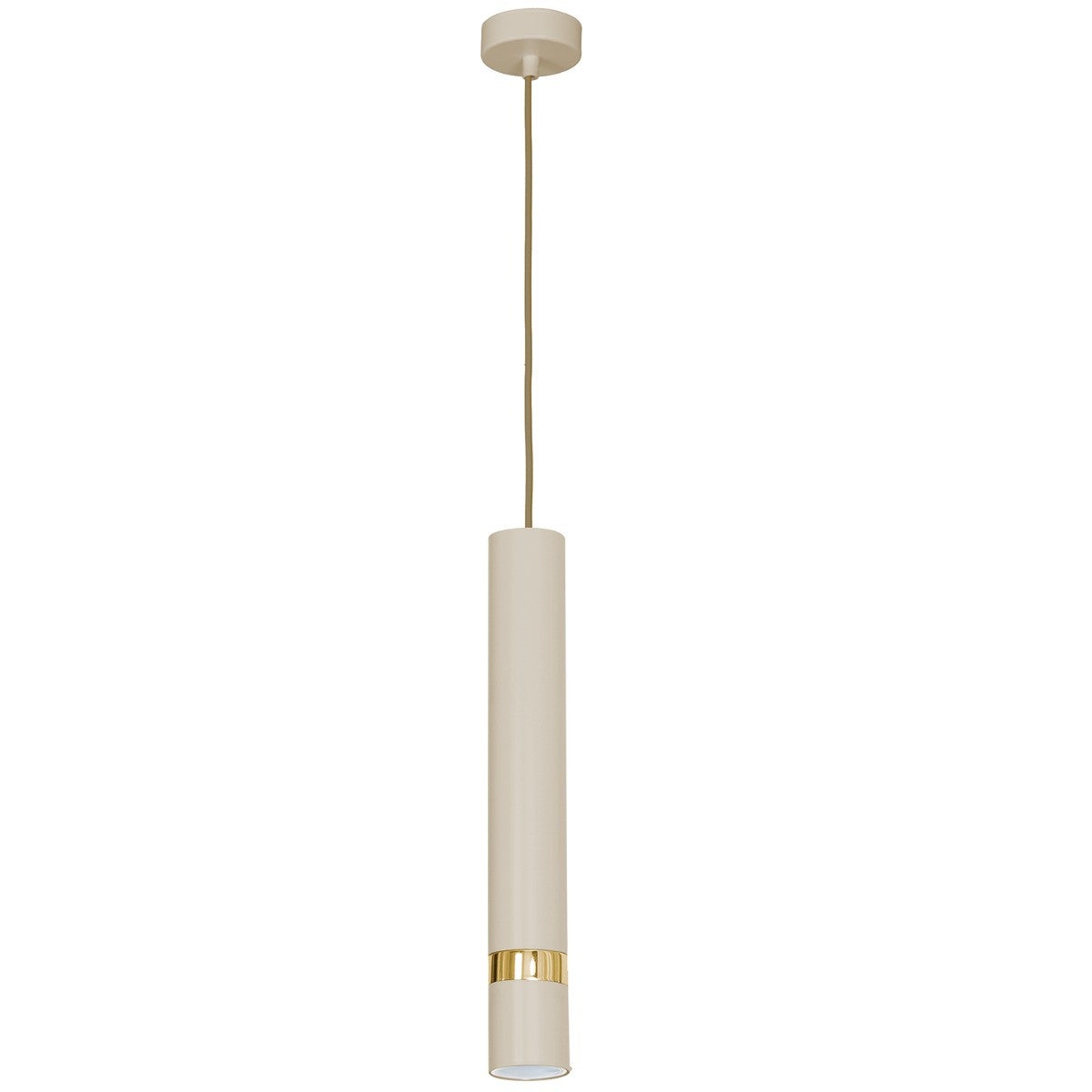 Lampa wisząca Reno kremowo-złota połysk 1xGU10x8W punktowa tuba nad stół wyspę bar wym: 110 x 8 x 8 cm metal Luminex