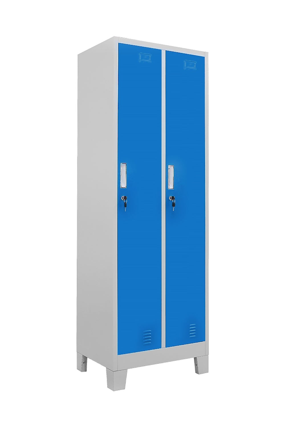 Szafa metalowa ubraniowa dwudrzwiowa BHP 600x450x1800mm niebieska KTD