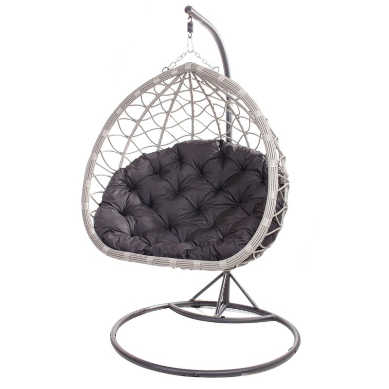 PODUSZKA OGRODOWA NA FOTEL WISZĄCY KOKON 110x100 CM CZARNA PODUCHA NA HUŚTAWKĘ PODUSZKA NA BOCIANIE GNIAZDO PODUSZKA NA KRZESŁO DWUSTRONNA