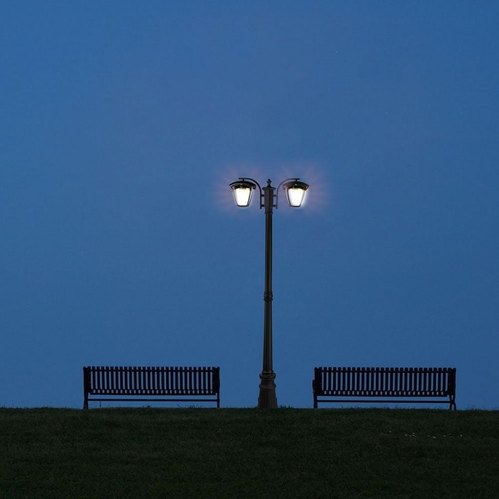 Lampadaire LED avec douille E27 (Max 2*60W) Couleur Noir h : 199cm IP44 - 5