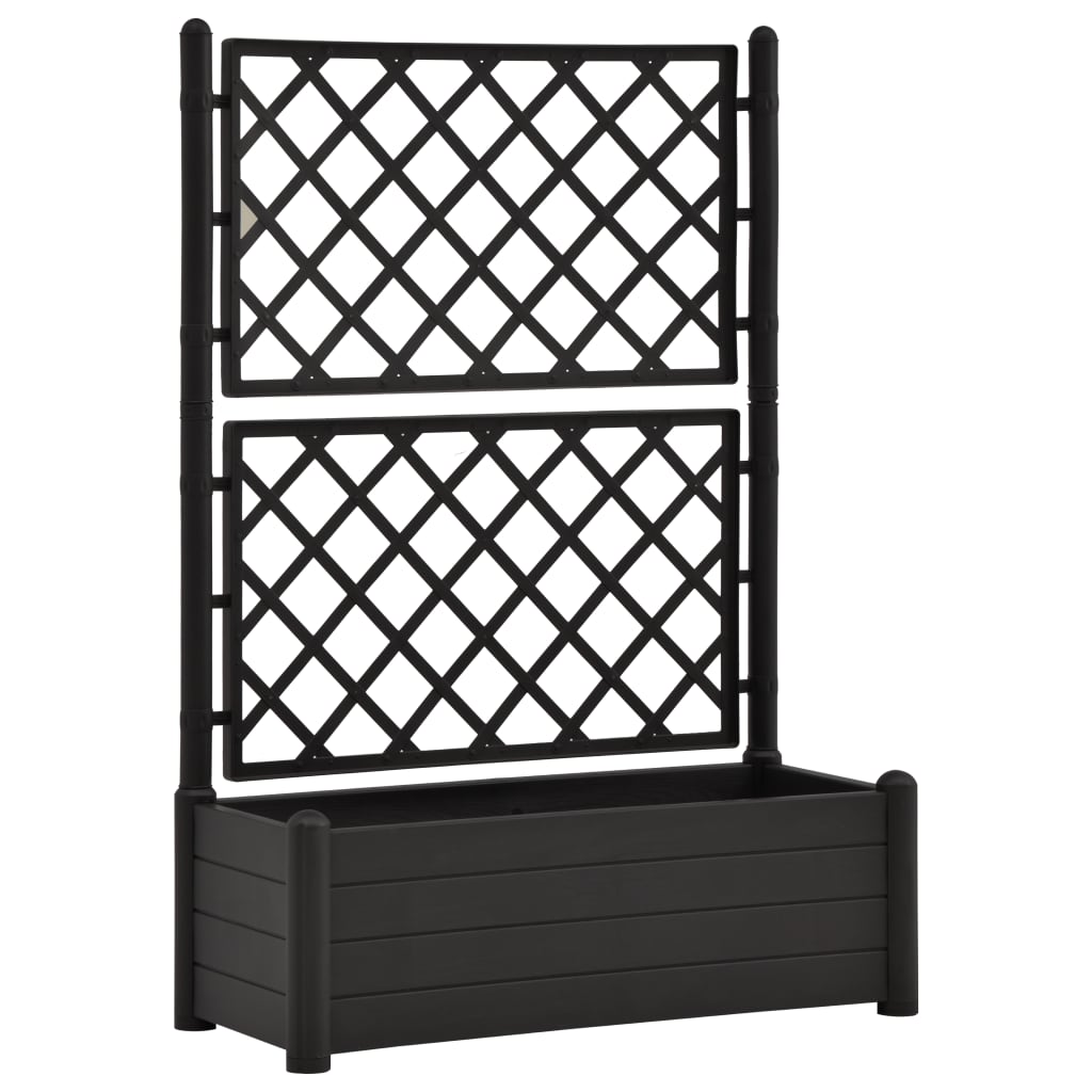 Jardinière avec treillis 100x43x142 cm PP Anthracite - 2