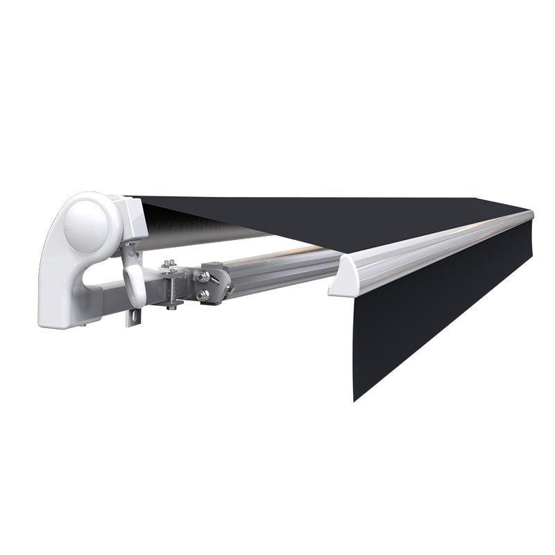 Store banne manuel 4 x 3 m Monobloc pour terrasse - Gris anthracite - 5