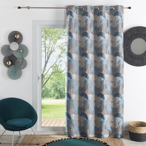 1 Rideau DRAPE rayé Poterie Grange Riviera 50 84 bois de
