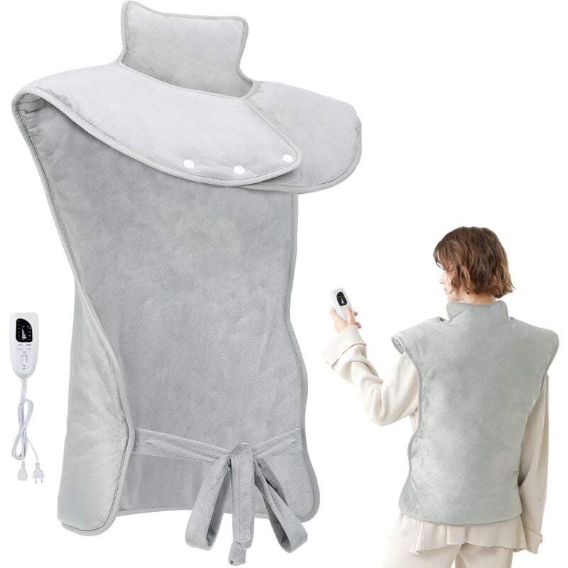 Poduszka grzewcza na szyję i plecy - koc grzewczy, 6 regulowanych temperatur/timer/można prać w pralce - 61x94 cm