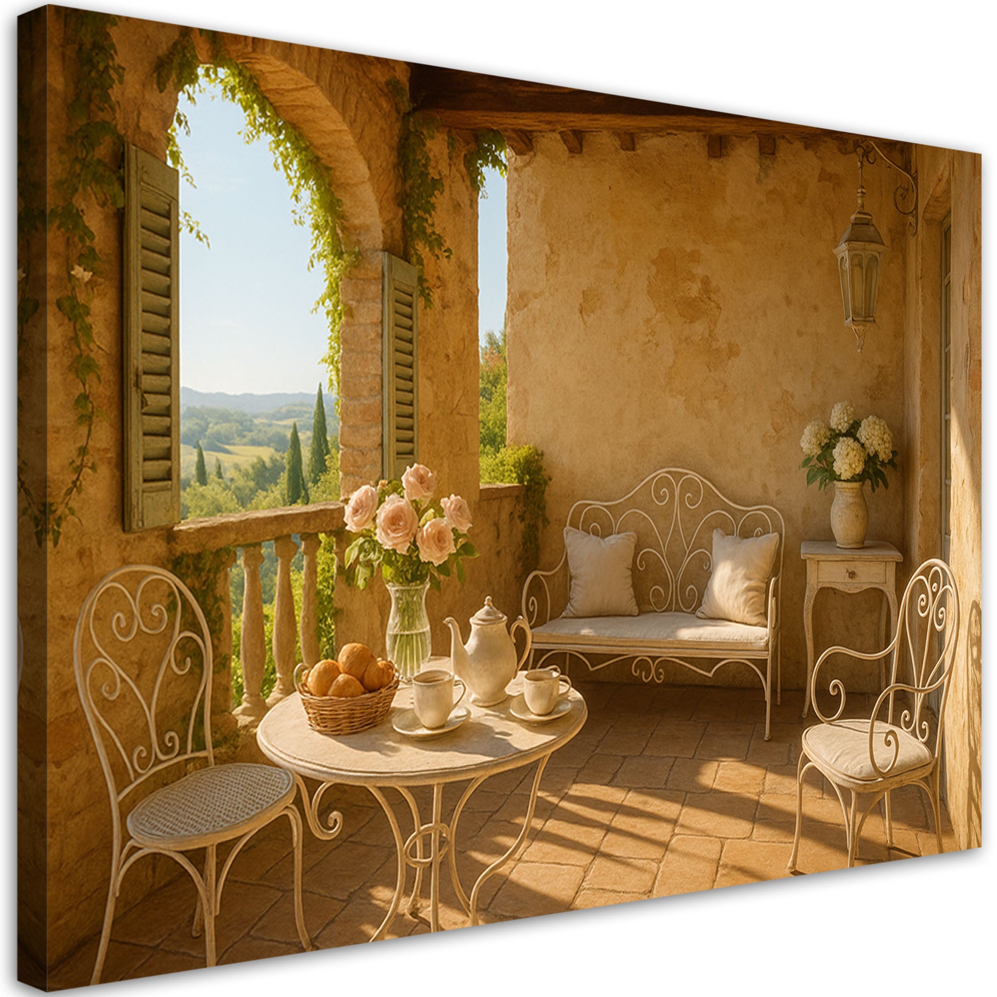 Obraz na płótnie do salonu sypialni, Widok z tarasu Shabby Chic 100x70