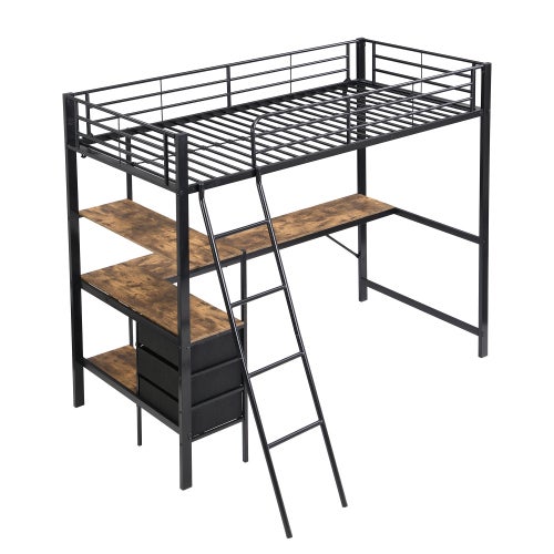 Lit Superposé Métallique Twin Over Full Cadre Robuste échelle Garde-corps Adultes Sans Bruit