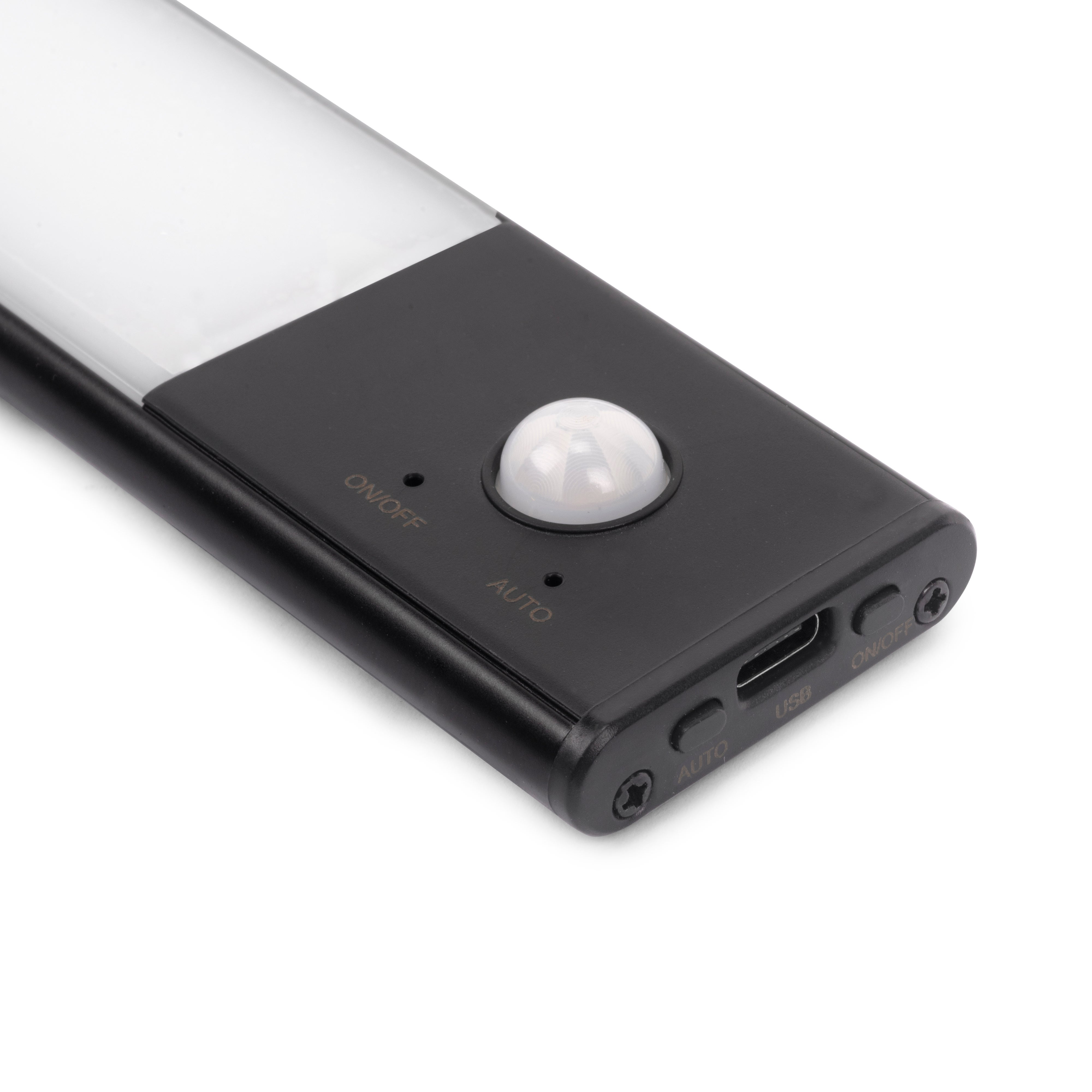 Emuca Lampka ścienna LED Kaus Black ładowana przez USB, z czujnikiem ruchu, L240 mm, Plastik i aluminium, Malowana na czarno - 5