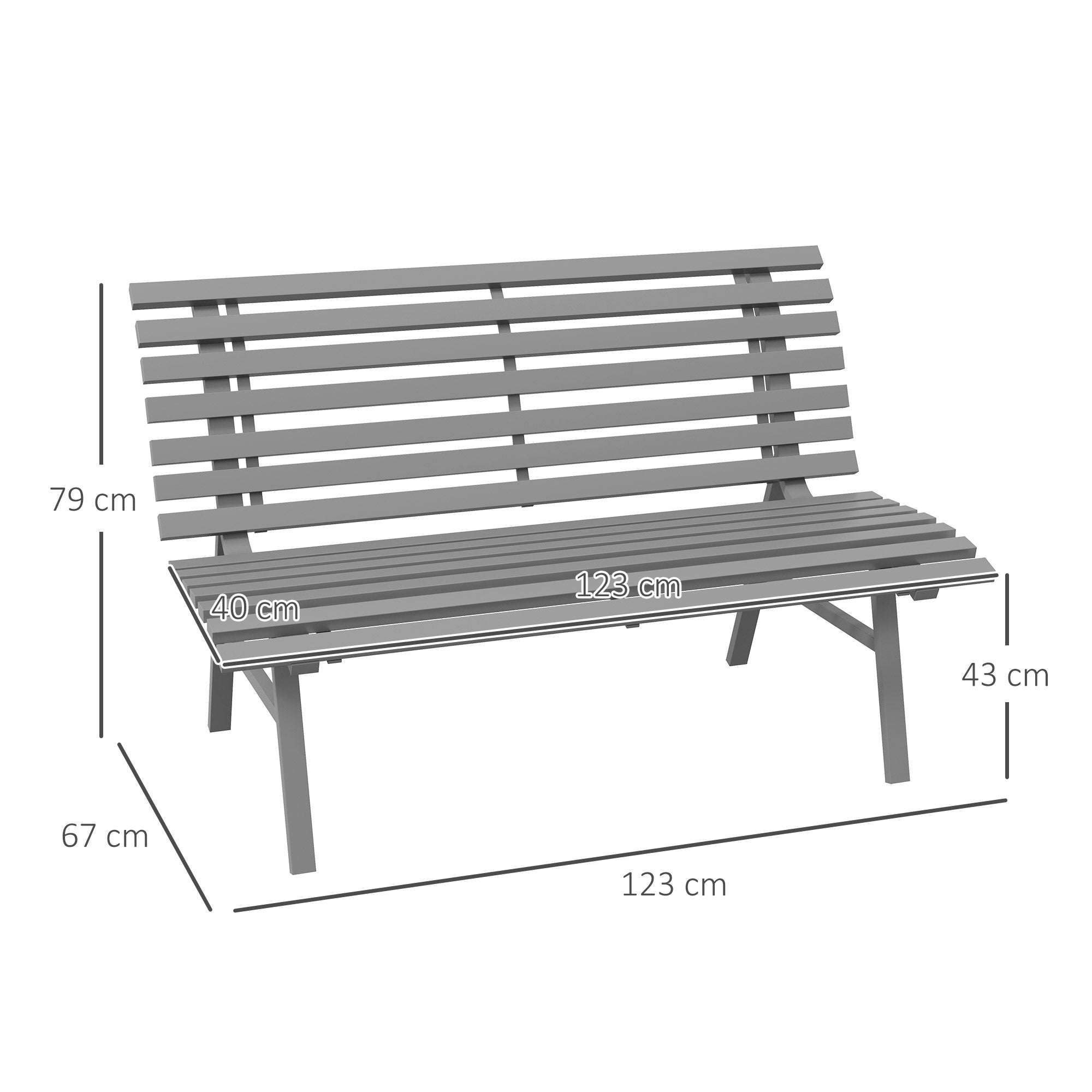 Banc d'extérieur Aluminium Outsunny - 3