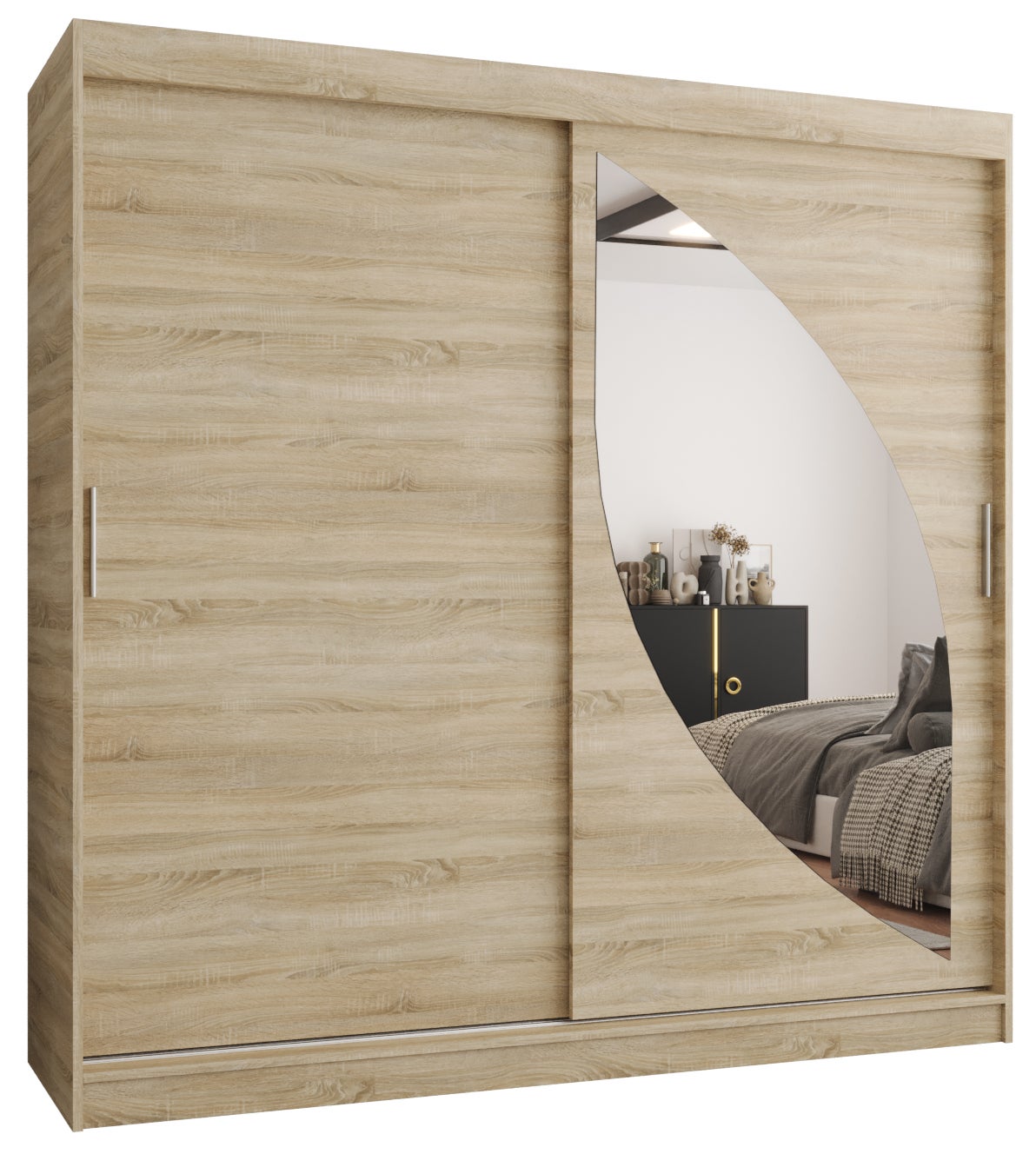 Szafa przesuwna garderoba MILO 200 x 62 x 200 cm Sonoma