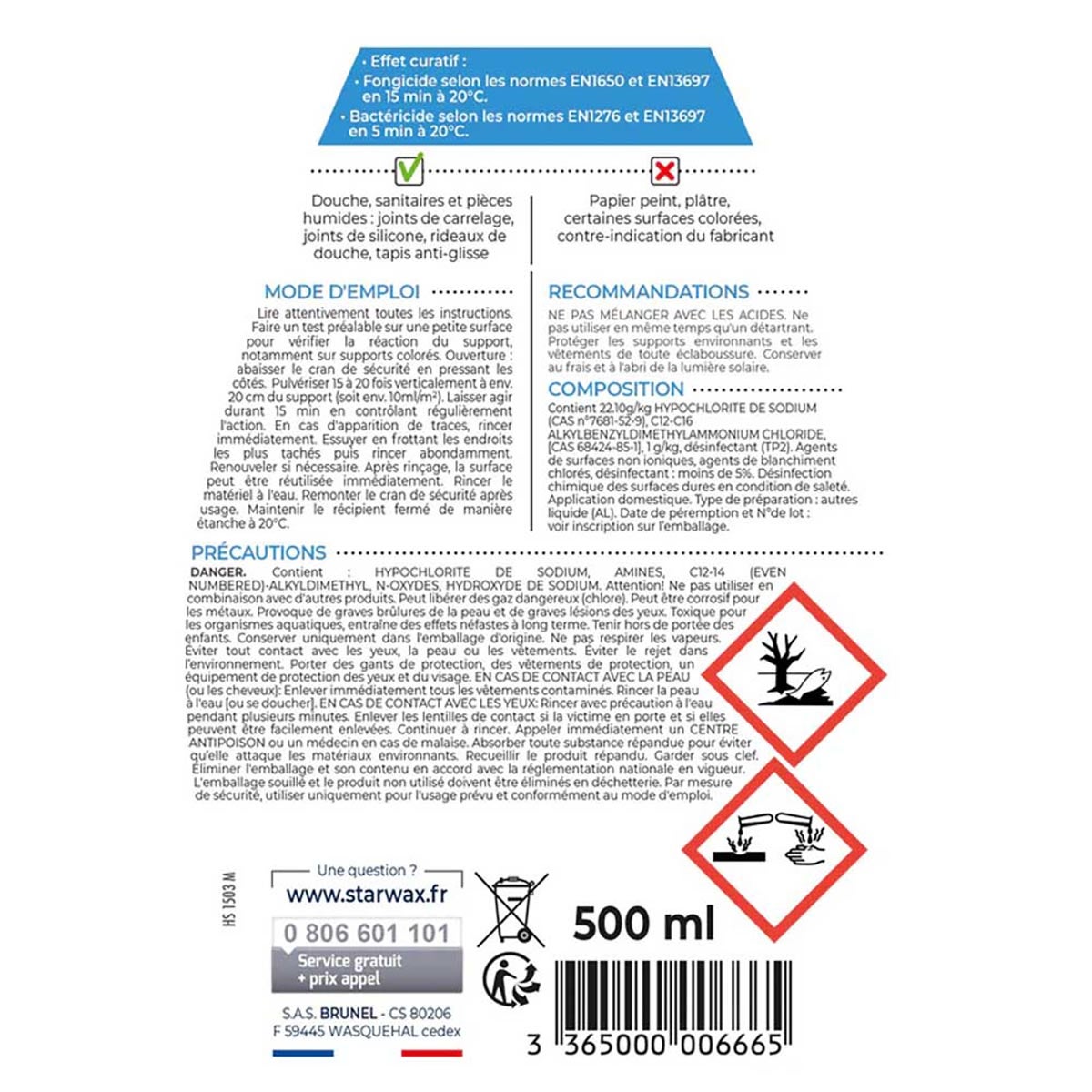 Anti-moisissures pour joints et salle de bains 500ml STARWAX - 5