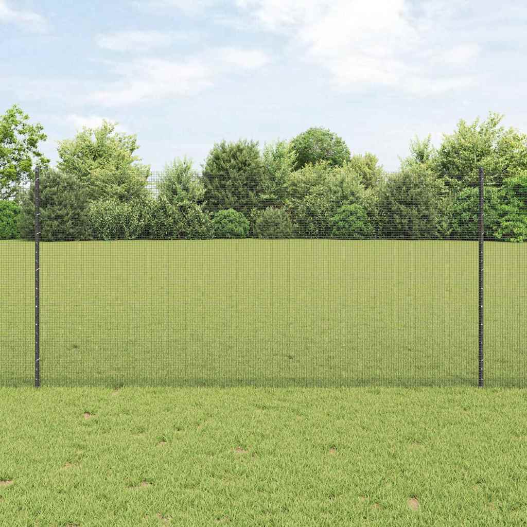 Ogrodzenie z słupkiem Szary 1,2 x 25 m Stal i PVC vidaXL