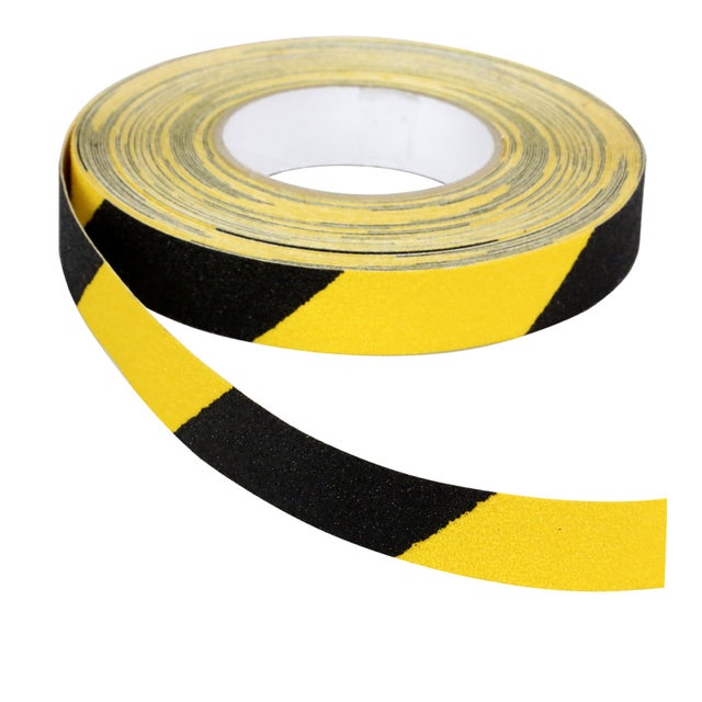 Ruban 25mm x 18m Antidérapant Jaune/Noir - 8001476