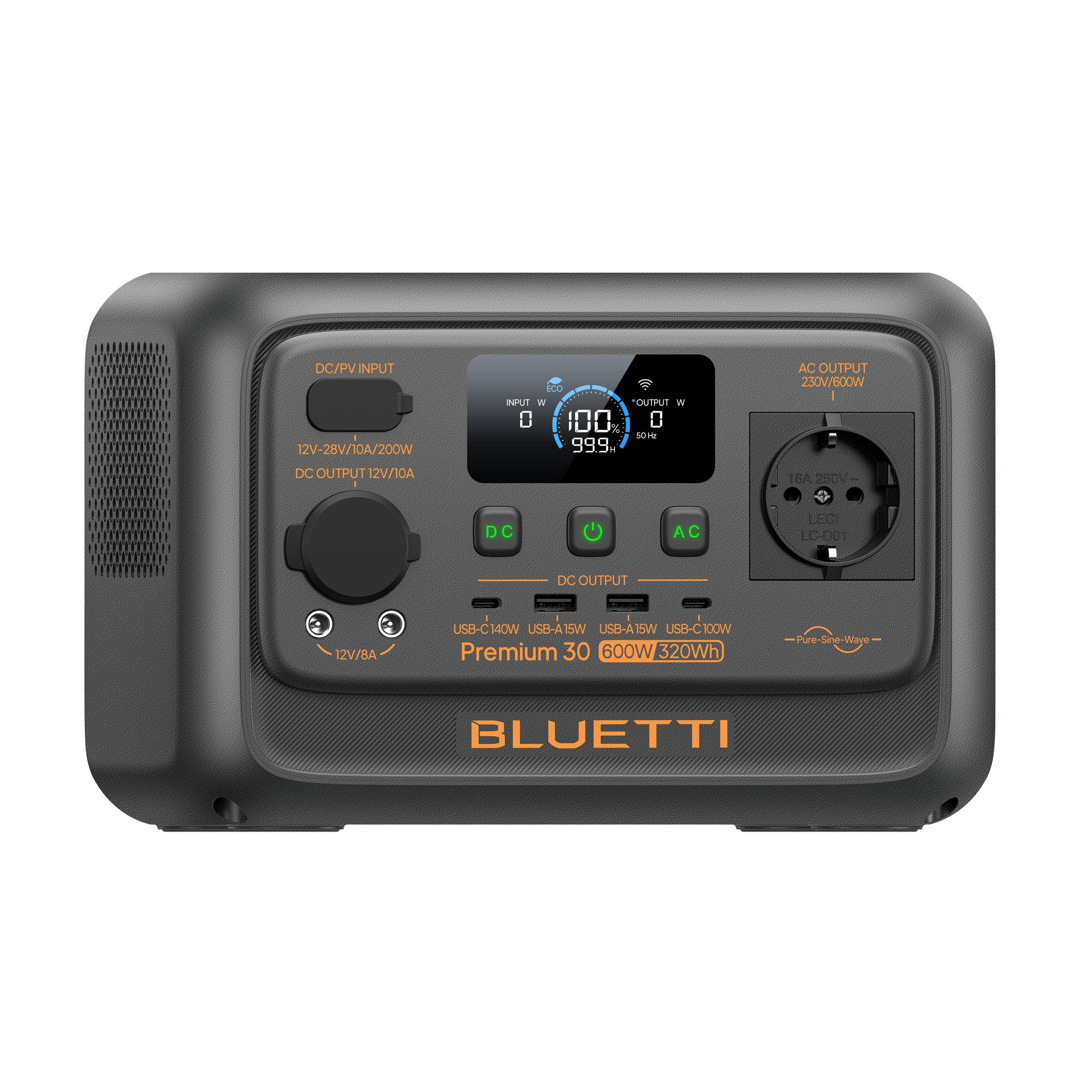 BLUETTI Premium 30 V2 Estação de Energia Portátil - 320Wh, Saída AC 1x600W (1200W Máx) - 6