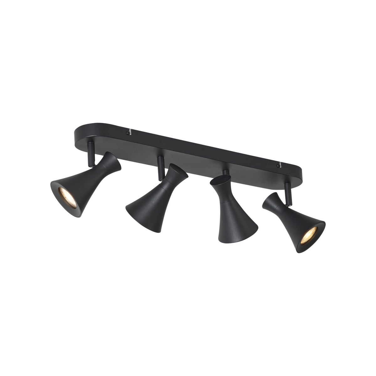 Nowoczesny reflektor sufitowy czarny 4-punktowy obrotowy i przechylny - Triangle