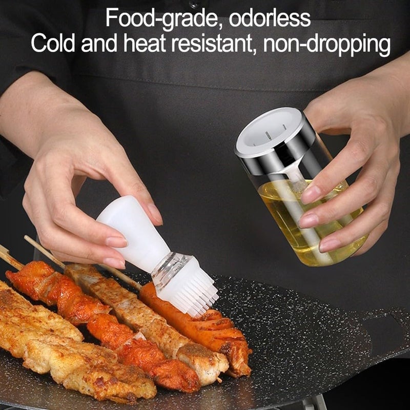w 1 silikonowa szczotka do oleju BBQ z dozownikiem do równomiernego nakładania oleju na powierzchnie do gotowania lub grillowania