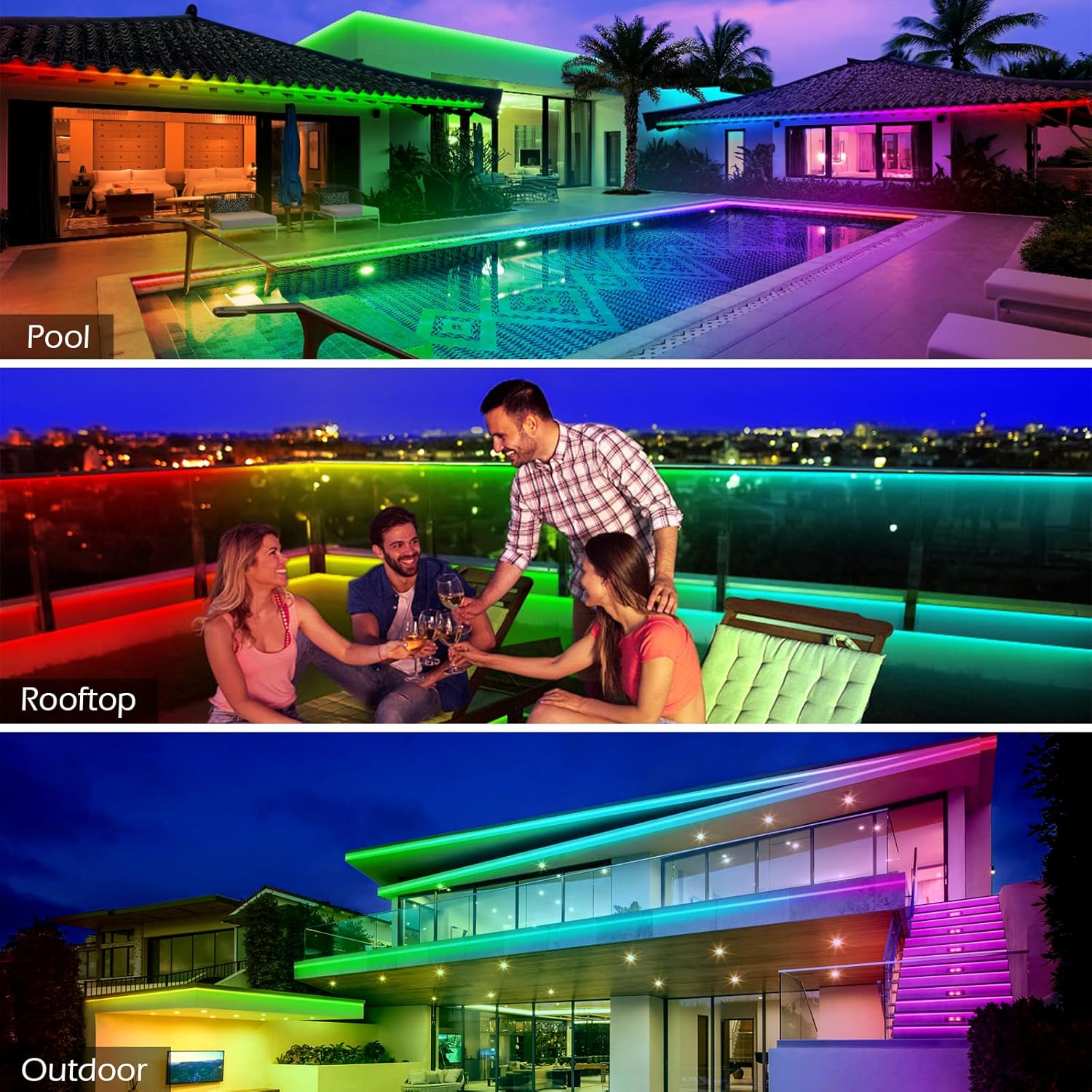 （30M） Ruban LED Extérieur, Etanche IP65, Bande Lumineuse LED Exterieur, Etanche avec Télécommande APP, Synchronisation Musique RGB. - 2