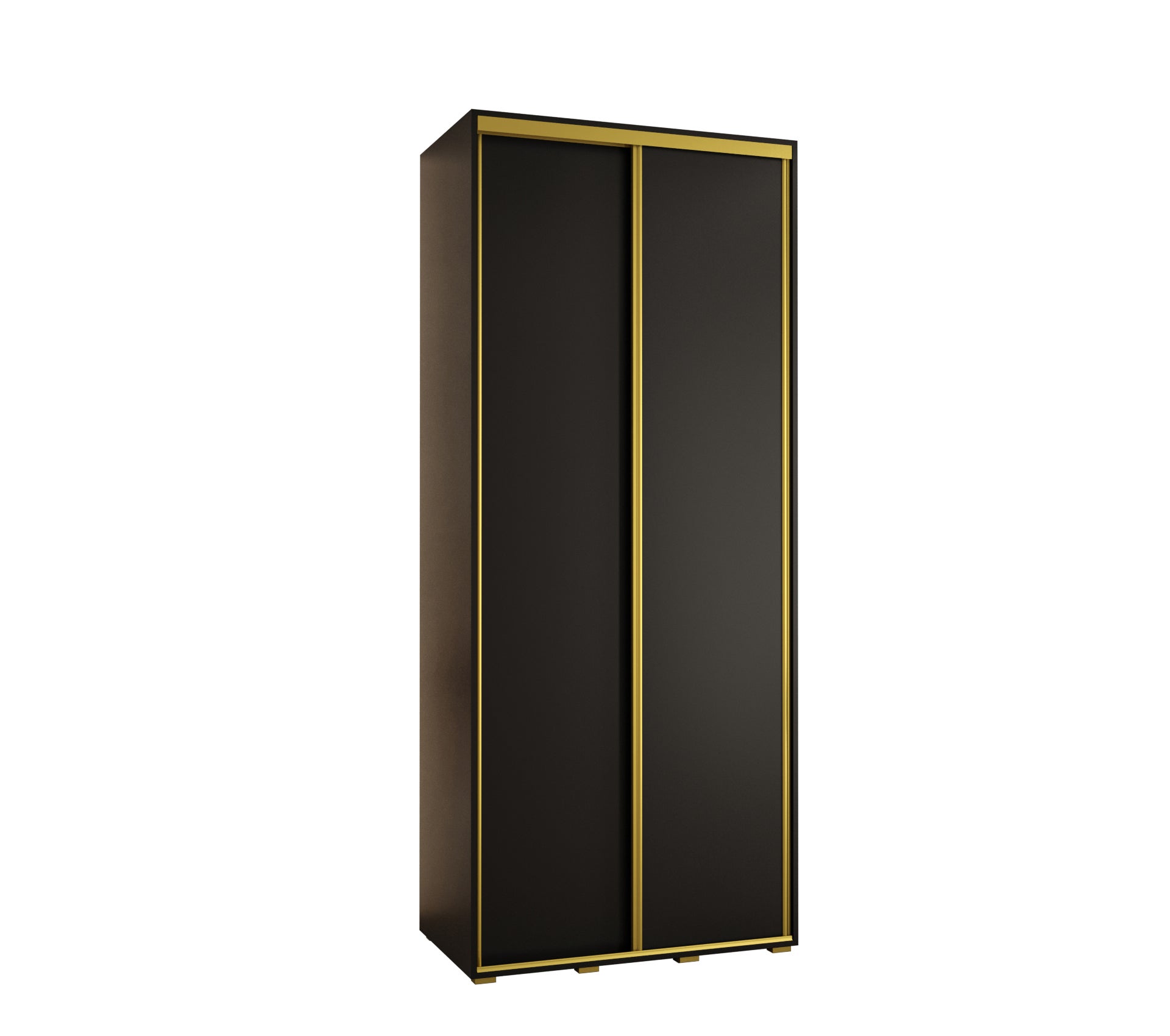 Szafa przesuwna wysoka Davos 1 100 x 45 x 235,2 cm czarny + czarny + u. złoty - Abiks Meble
