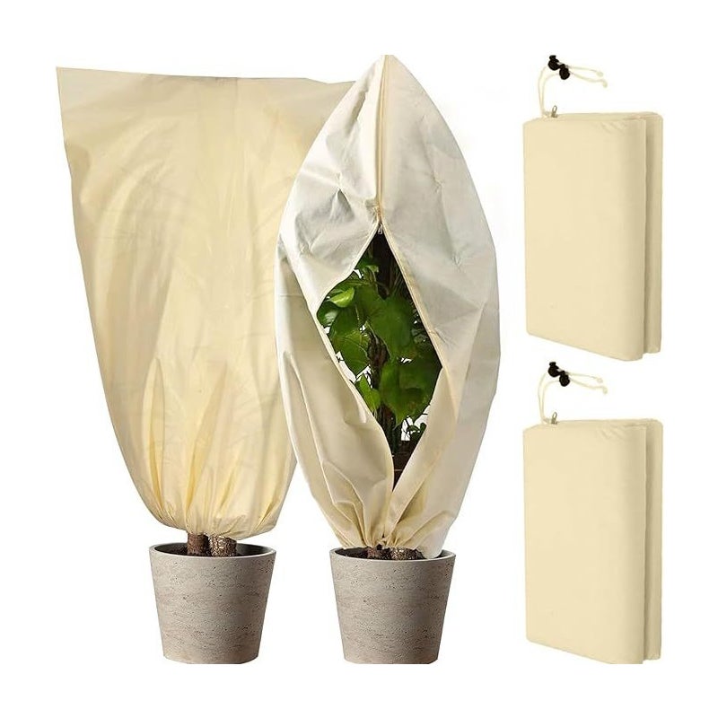 Dwuczęściowa osłona na rośliny zimowe, 80 x 120 cm, mrozoodporna, z zamkiem błyskawicznym i ściągaczem