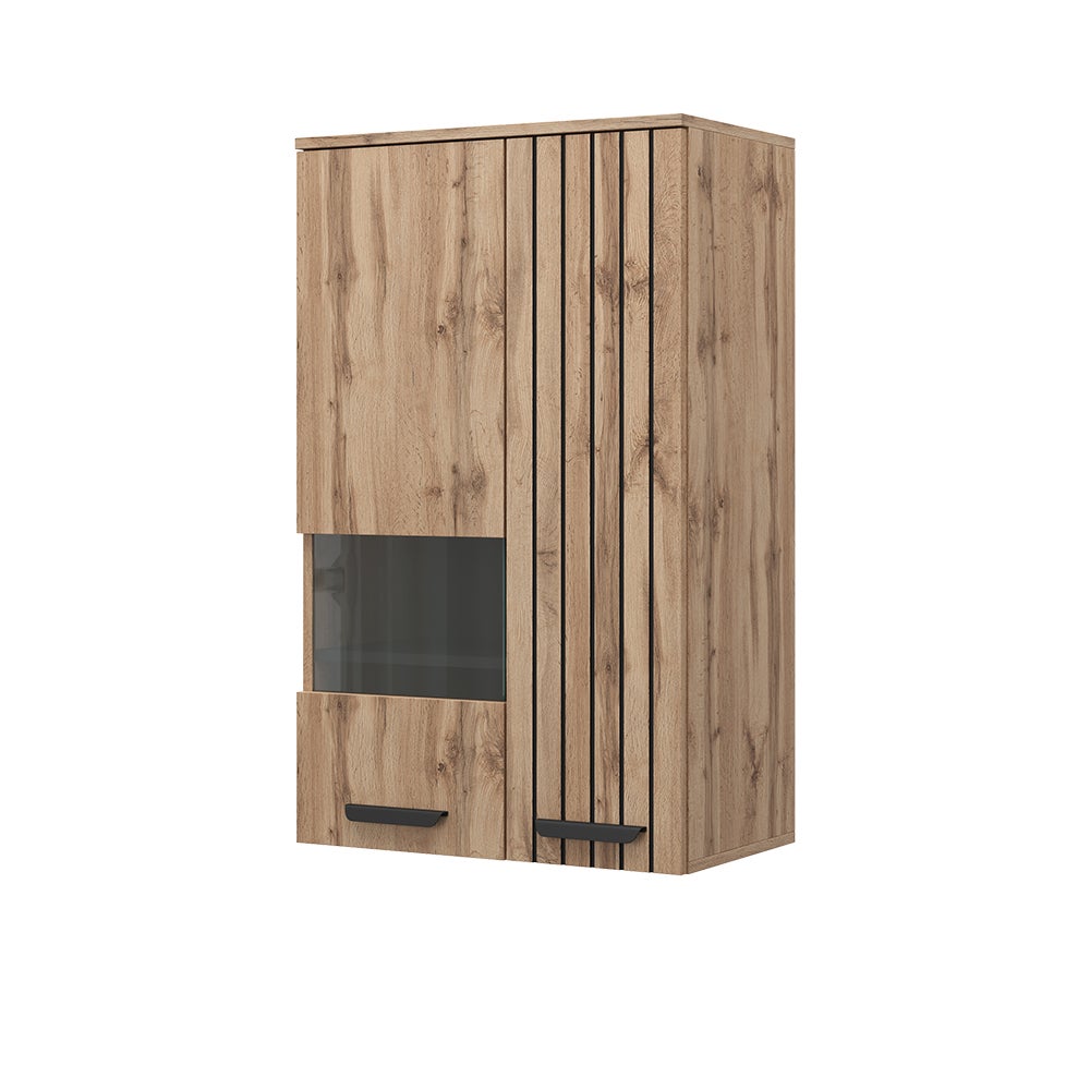 Vicco Meuble Salle De Bain Viola, Blanc/gris, 38x170cm Avec 2 Portes