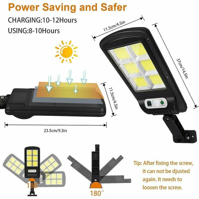 luces LED con control remoto, farola LED para exteriores con energía solar, lámpara de pared de seguridad con energía inalámbrica - 4