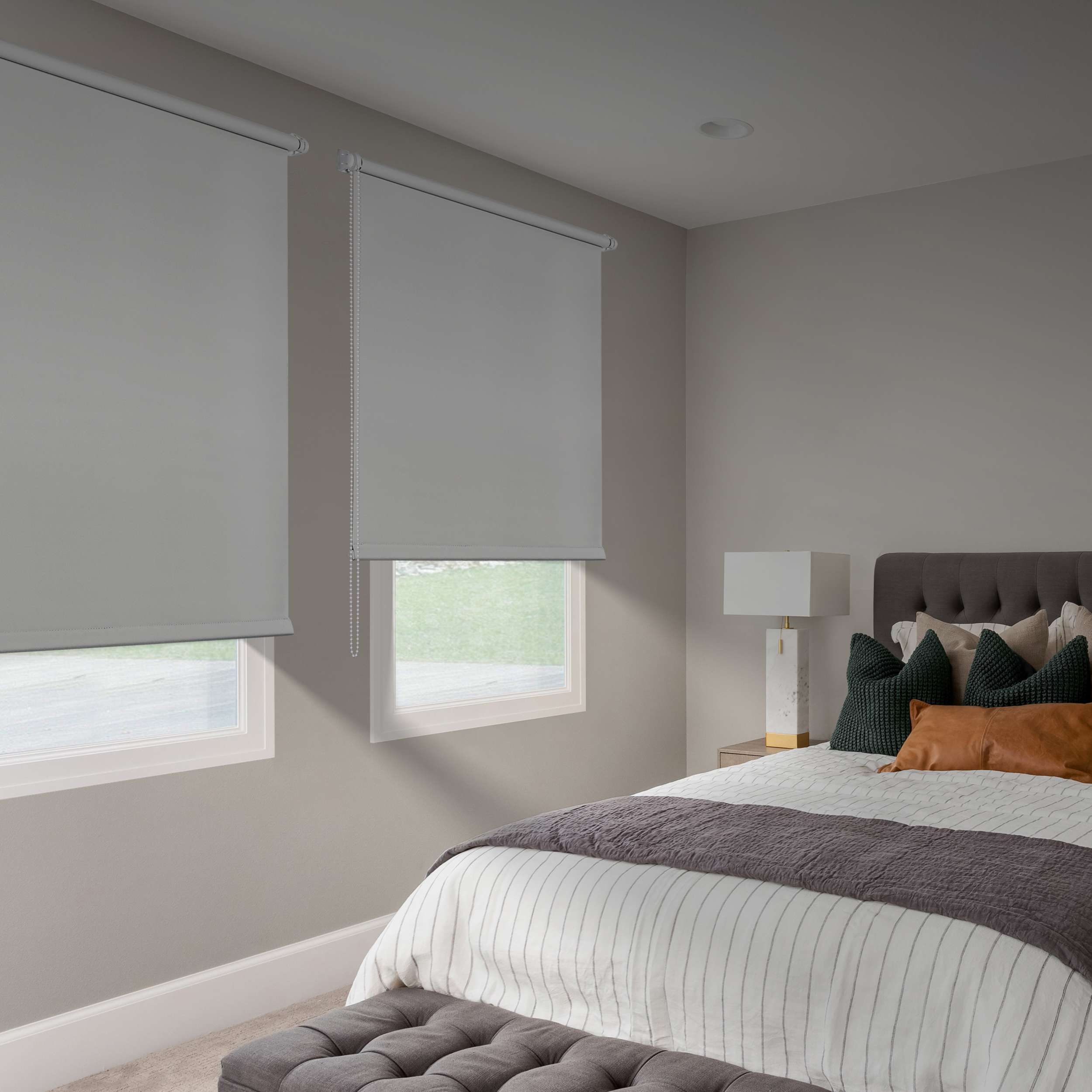 Estore de rolo blackout EasyFix, persiana de enrolar de instalação sem furar cinza 120x180 cm - 2