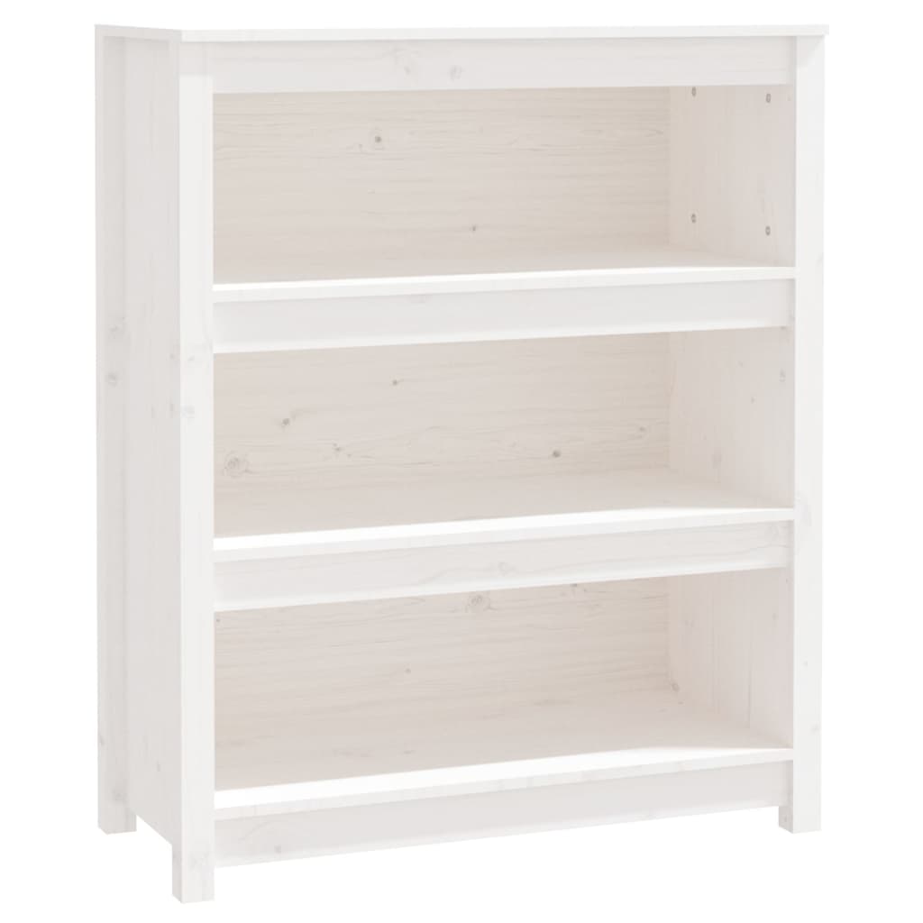 Maison Exclusive - Estantería madera maciza de pino blanca 80x35x97 cm - 2