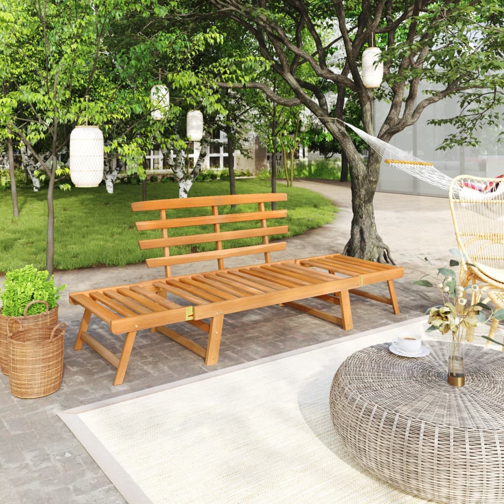 Banc de jardin 2-en-1 190 cm Bois solide d'acacia | Leroy Merlin