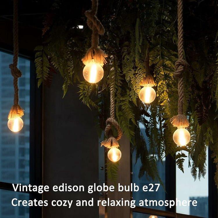 Lot de 2 Vintage G80 E27, 40W Blanc Chaud 2700K, AC 220V, Ampoules de Décoration à Incandescence Rétro E27 Spirale Tungstène Filament Lampe - 5