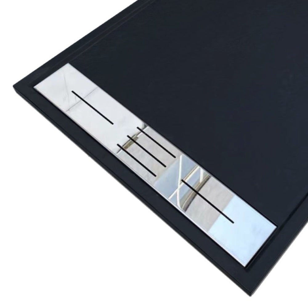 Receveur de douche 90 x 160 cm extra plat noir LUCIA en SoliCast® surface ardoisée - 2