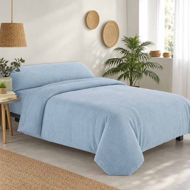 Funda Nórdica Coralina Lisa Azul Cama 150cm (240x220cm) Donegal Collections