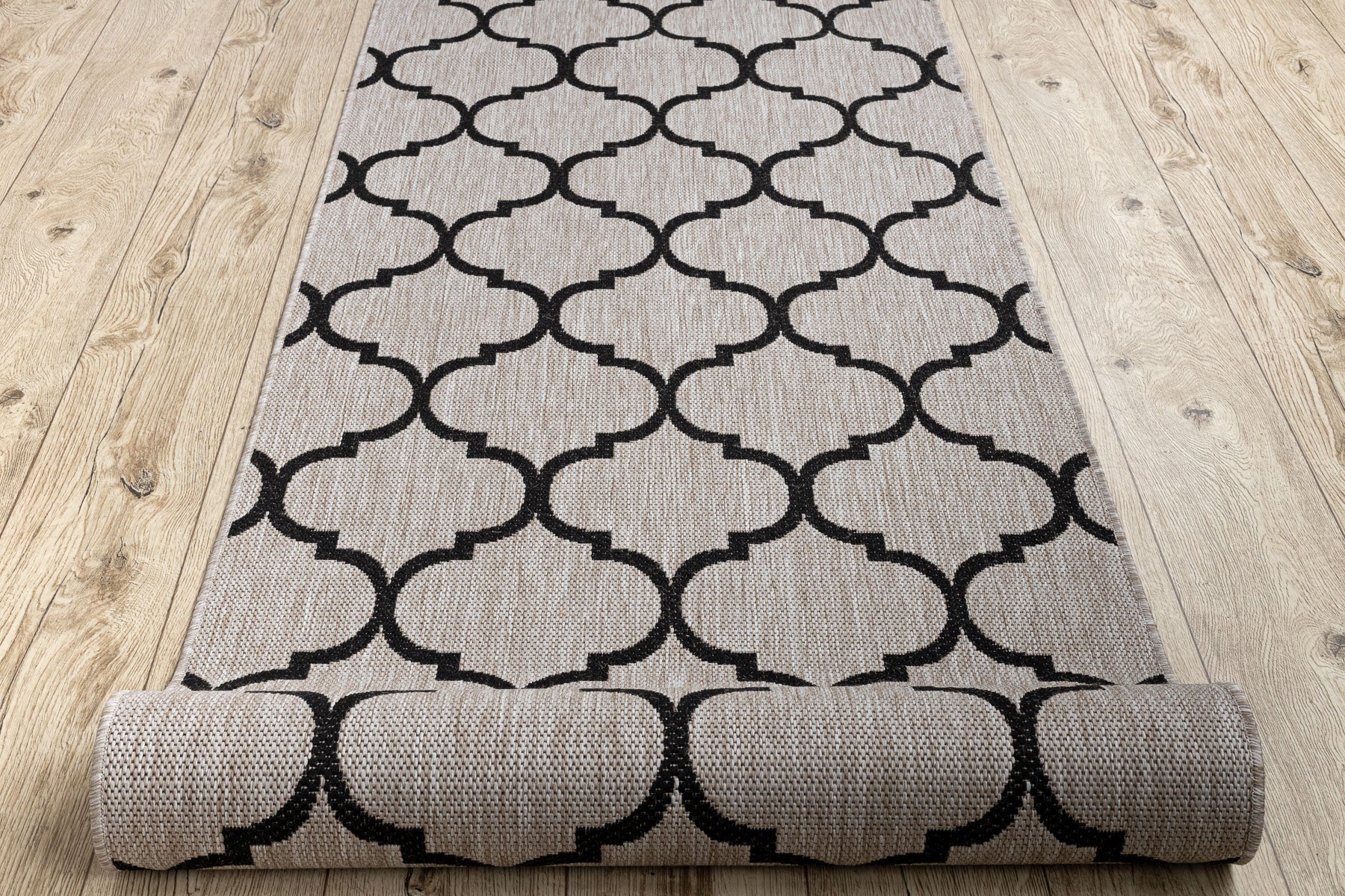 PASSATOIA SIZAL FLOORLUX disegno 20608 Traliccio marocchino argento / nero 70 cm 70x400 cm - 5