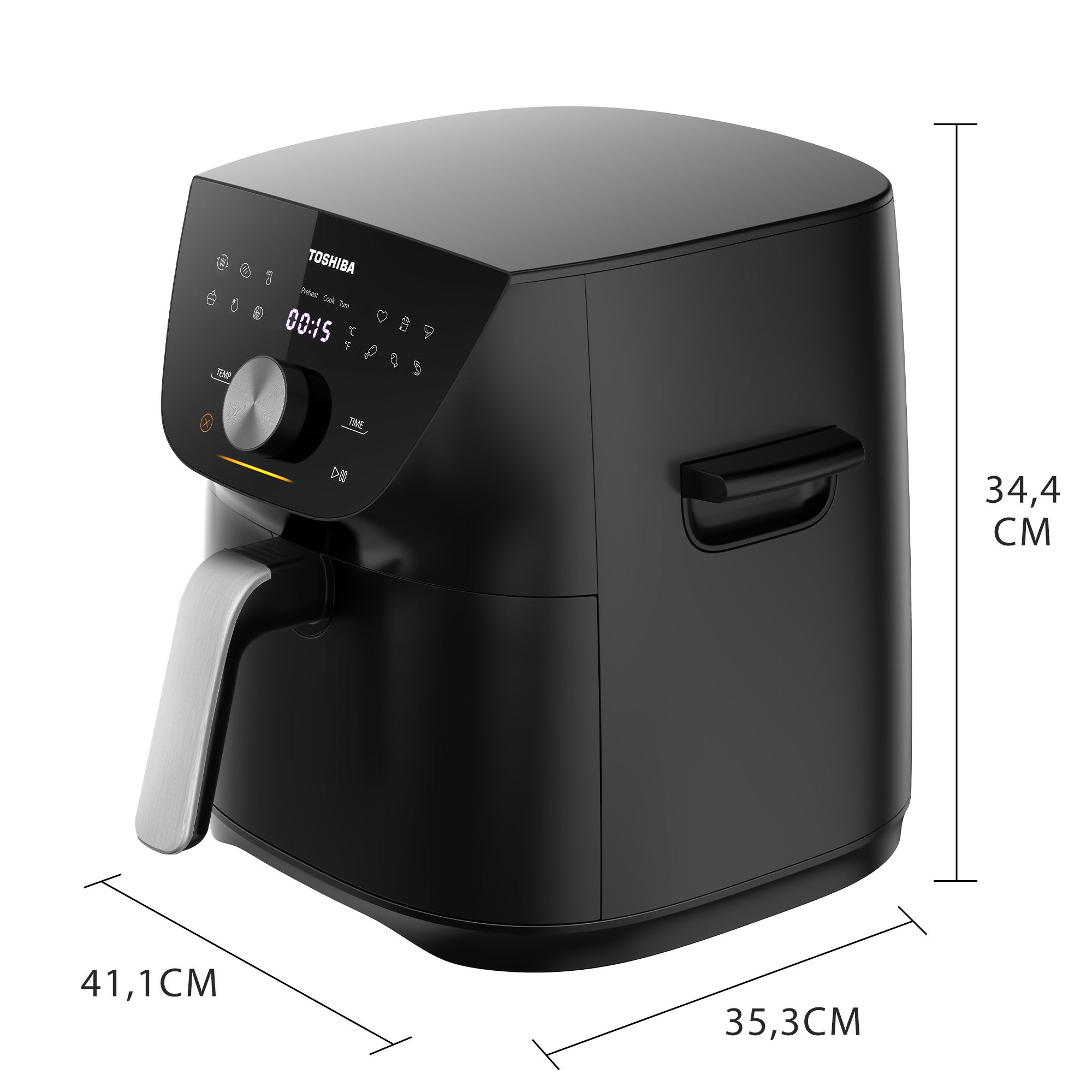 Friteuse sans huile TOSHIBA AirFryer Capacité 7,4L - 12 menus prédéfinis et fonction - 1850W - 5