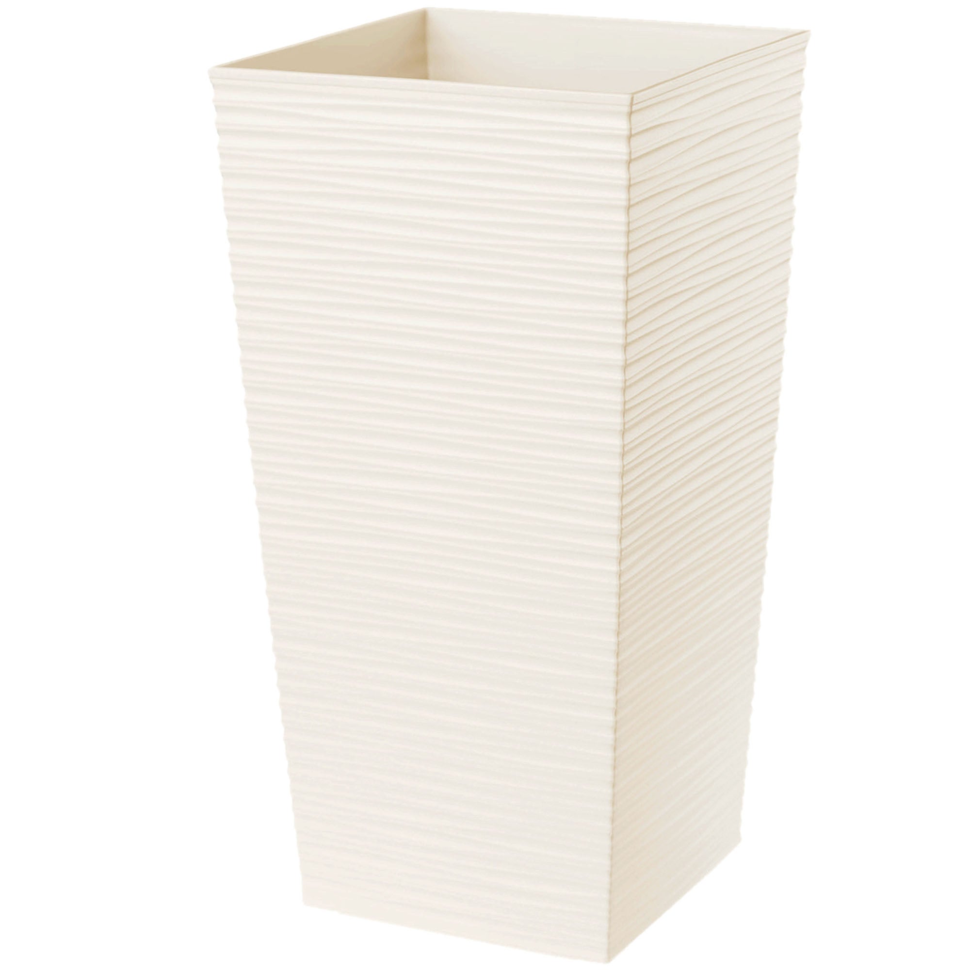 DONICZKA DONICA OGRODOWA Z WKŁADEM NA KWIATY DUŻA WYSOKA 39x75 cm KREMOWA