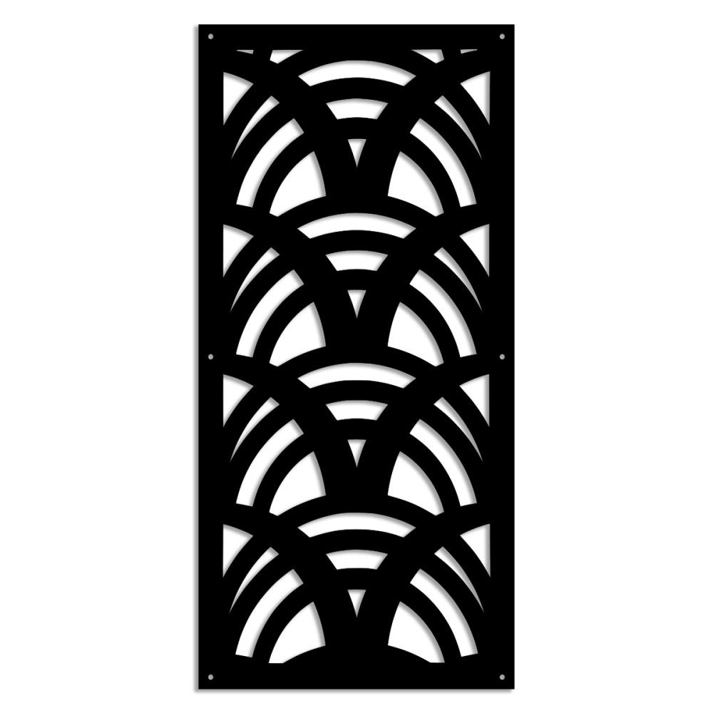 MAORI - Panel perforowany z PVC - Osłona przeciwsłoneczna - Rozmiar 98x198 cm - Grubość 1 cm - Kolor CZARNY