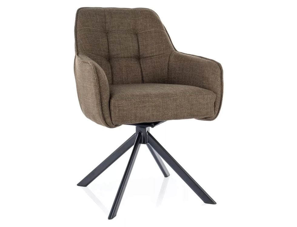 Krzesło tapicerowane METRO BJORN oliwkowe obracane