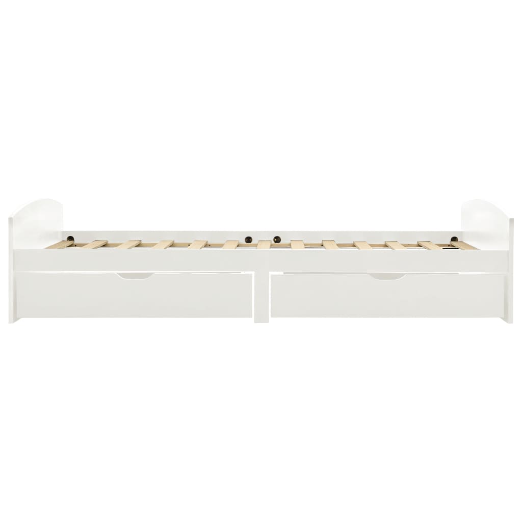Cadre de lit avec 2 tiroirs sans matelas blanc 90 x 200 cm - 4
