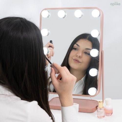 Specchio di cortesia a LED con sensore tattile, rotazione a 360°, intensità e temperatura di colore dimmerabili HOLLYWOOD STUDIO - 6