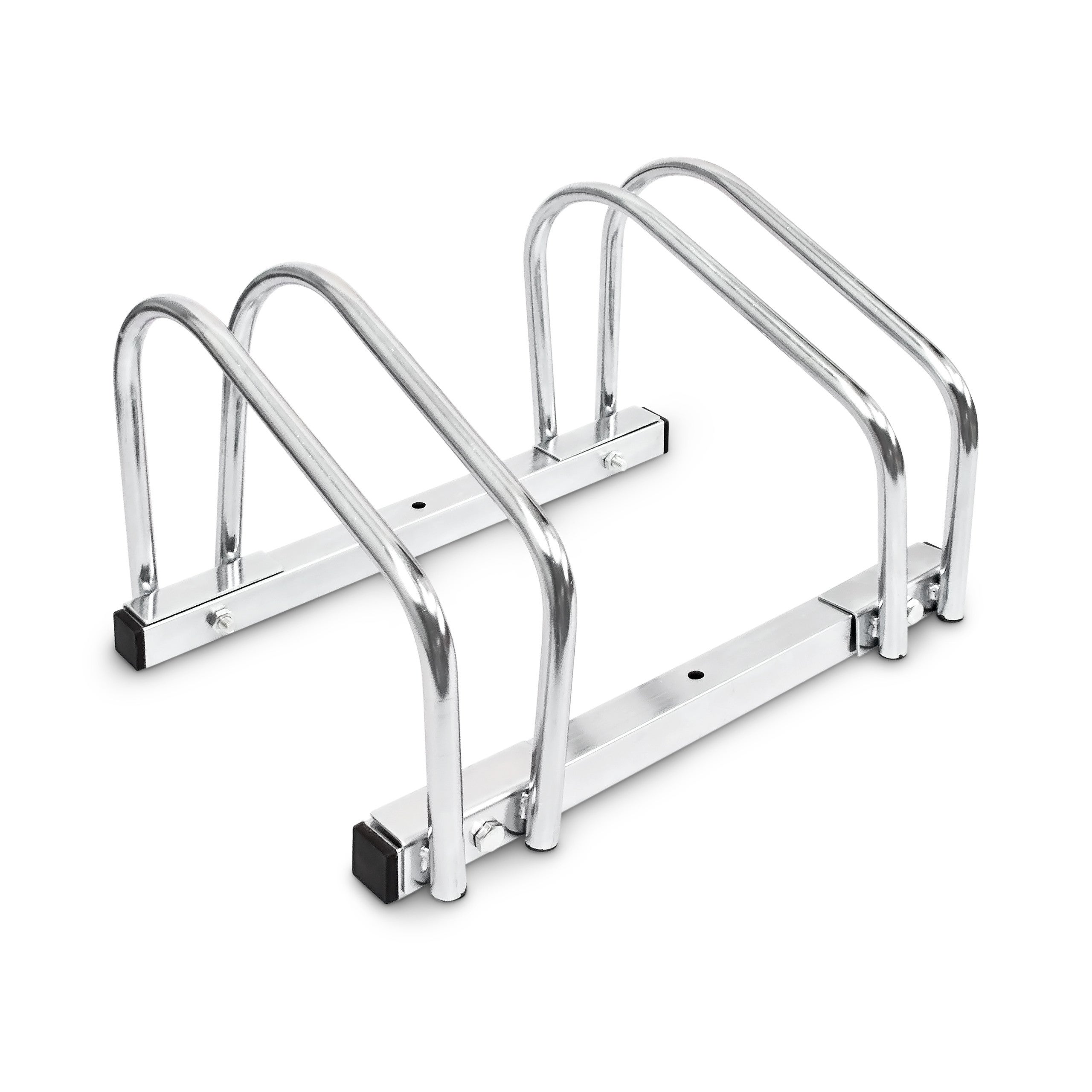 Relaxdays Râtelier Pour 5 Vélos Montage Sol - Garage Métal Argenté Roues Jusqu'à 50 Mm