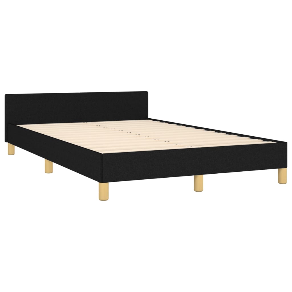 Cadre de lit sans matelas noir 120 x 190 cm en tissu - 5