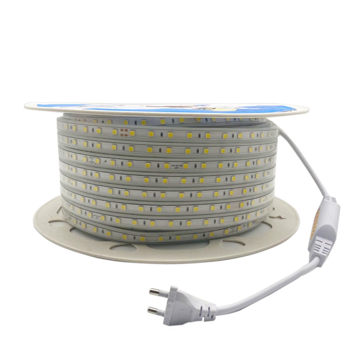 Ruban LED 220V Recoupable 5050 50M IP65 60LED/m - Blanc Neutre 4000K - 5500K - SILAMP - 5