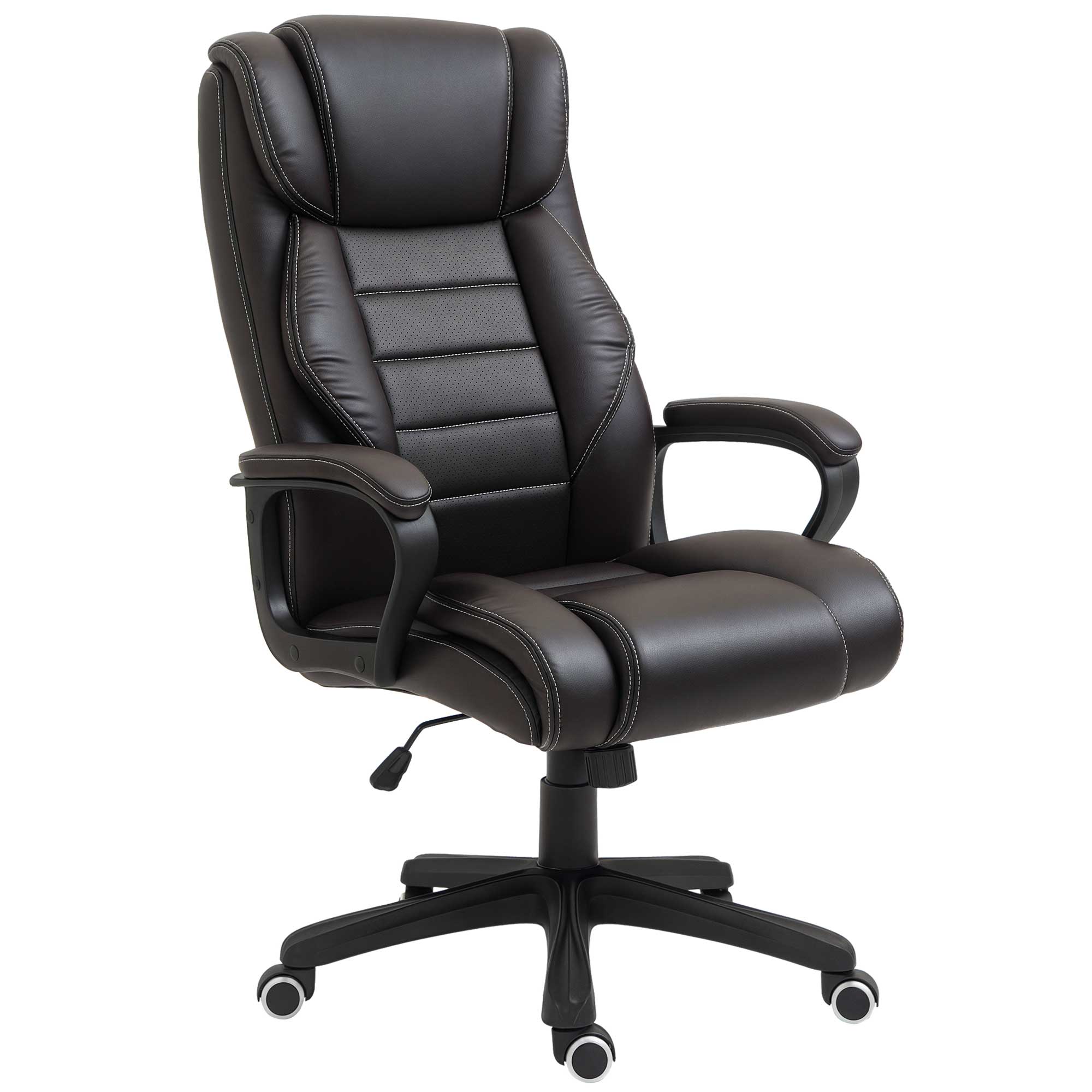 Fauteuil de bureau massant 6 points avec hauteur réglable, marron ...