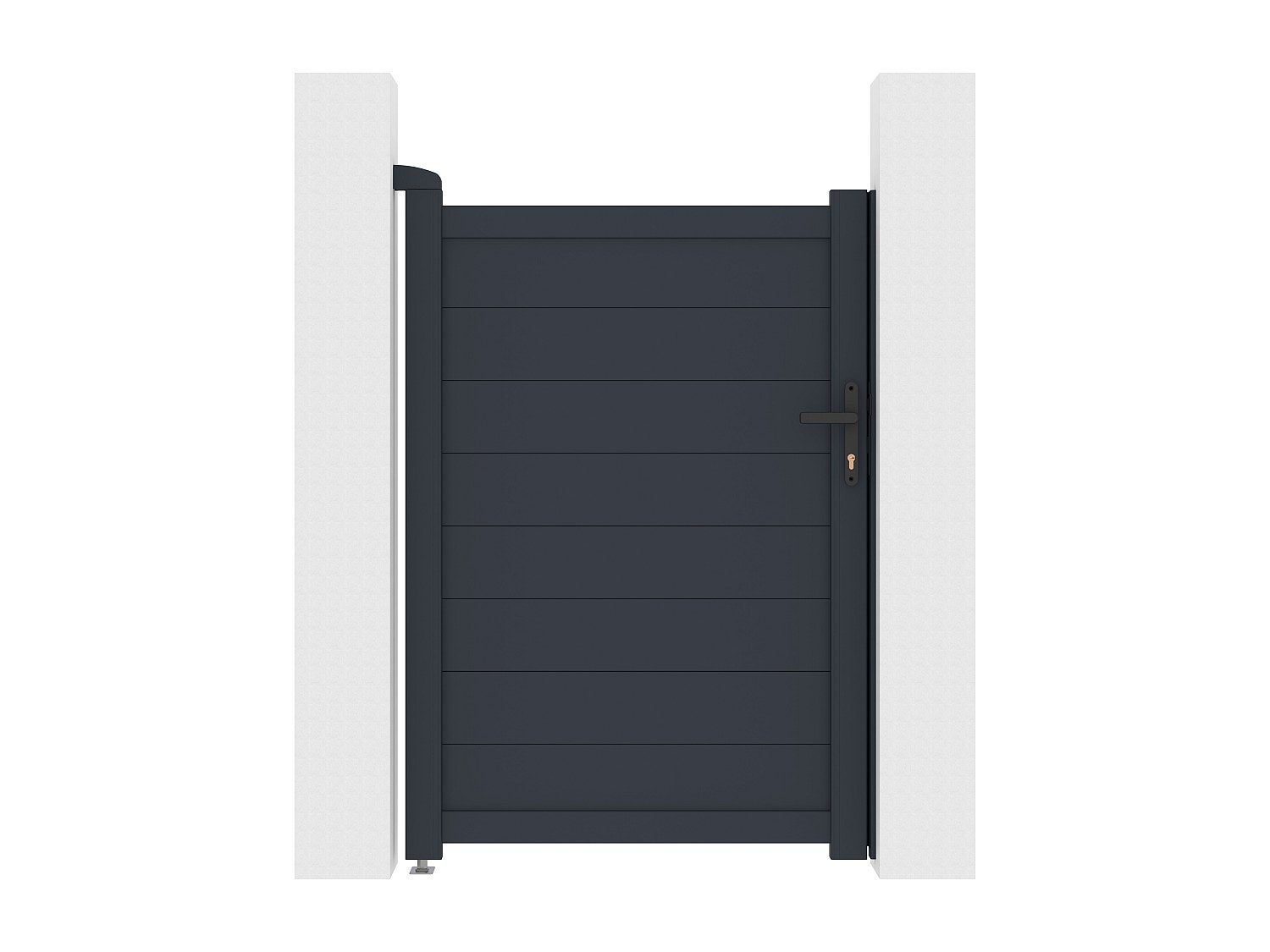Portillon battant aluminium plein L103 x H150 cm anthracite - NAZARIO - 3